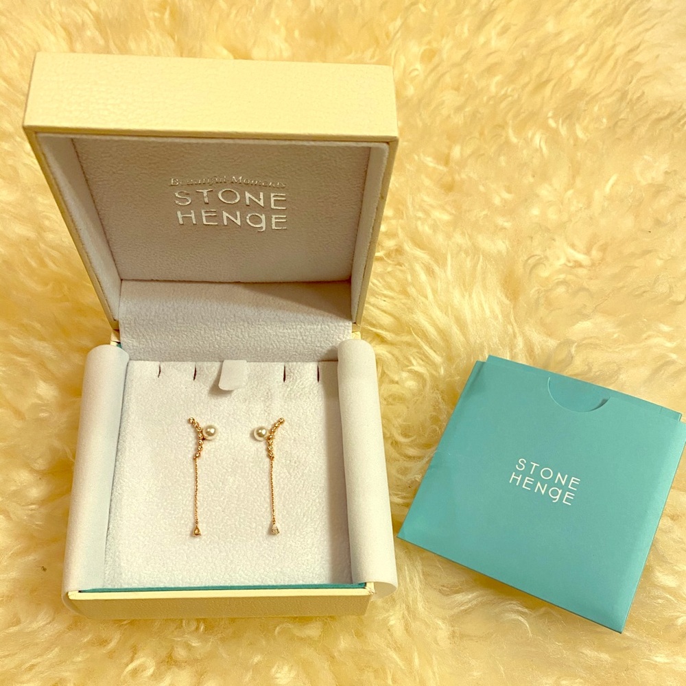 New! Stone Henge 14K Rose Gold earring